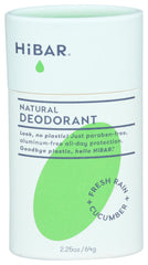 HIBAR Fresh Rain and Cucumber deodorant tube showing plastic-free packaging and all-day freshness