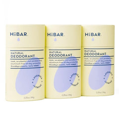 HIBAR Lavender & Jasmine deodorant 3-pack with plastic-free packaging for daily use