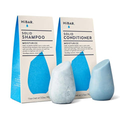 HiBAR Moisturize shampoo bar pour smooths and hydrates dry hair.