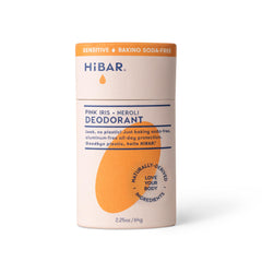 HiBAR Pink Iris & Neroli deodorant stick on skin for smooth, long-lasting freshness.