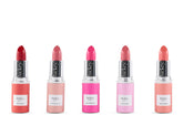 Hickey Lipstick Fashion Week collection shows five shades in a refillable case.