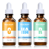 Hicream Vitamin C serum bottle highlights brightening formula.