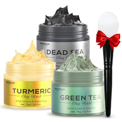 Hicream turmeric clay mask jar for deep cleansing and a radiant, hydrated complexion.