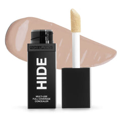 Hide Liquid Concealer almond shade delivers buildable coverage for blemishes and dark circles.