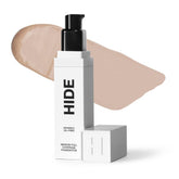 HIDE Premium Liquid Foundation porcelain bottle showing natural finish and shade match