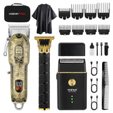 HIENA PRO Barber Clipper Set full kit for seamless home grooming.
