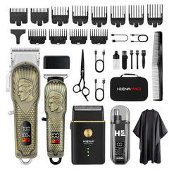 HIENA PRO professional clippers package for versatile home grooming.