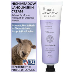 Applying High Meadow Lanolin Skin Cream to hands for soothing moisture
