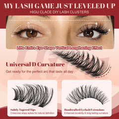 Higu clace natural D style image emphasizes fluffy, natural looking lashes.