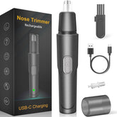 HILIYOT nose hair trimmer front view shows compact design for travel-ready grooming