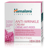 Himalaya Anti-Wrinkle Cream jar close-up highlighting silky texture for dry skin hydration.