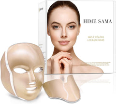 HIME SAMA LED Face Mask with 7-color light for comprehensive skincare sessions.
