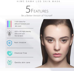 HIME SAMA LED Face Mask red light close-up for reducing visible fine lines