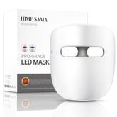 HIME SAMA LED mask front view illustrating wireless design for home skincare.
