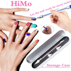 HiMo acrylic handle with rhinestone detailing for comfortable nail art.
