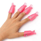 HiMo nail-art soak-off cap clip in pink for quick polish removal