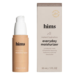 hims everyday moisturizer bottle front showing lightweight hydration for all skin types