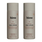 Hims Hers Max Volume Shampoo bottle front demonstrates volumizing action for fuller hair.