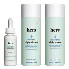 hims & hers triple threat shampoo bottle for color-safe daily care