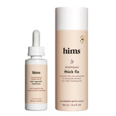 Hims Thick Fix shampoo bottle front view showing cleansing formula for fuller hair.