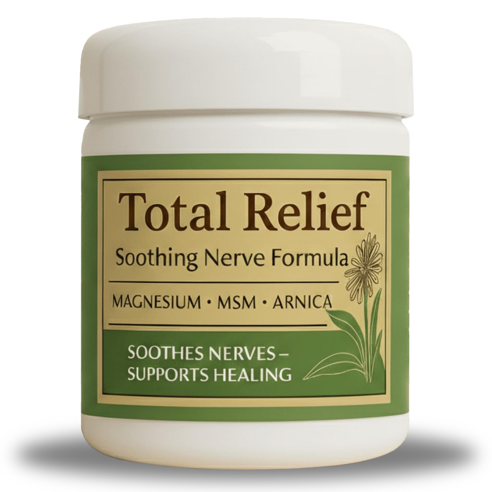 HiRelief Total Relief Magnesium Cream pump bottle for nerves delivers fast-absorbing comfort after activity