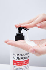 Histemo Ultra Scalp Care Shampoo ingredients label highlights Biotin and plant extracts.