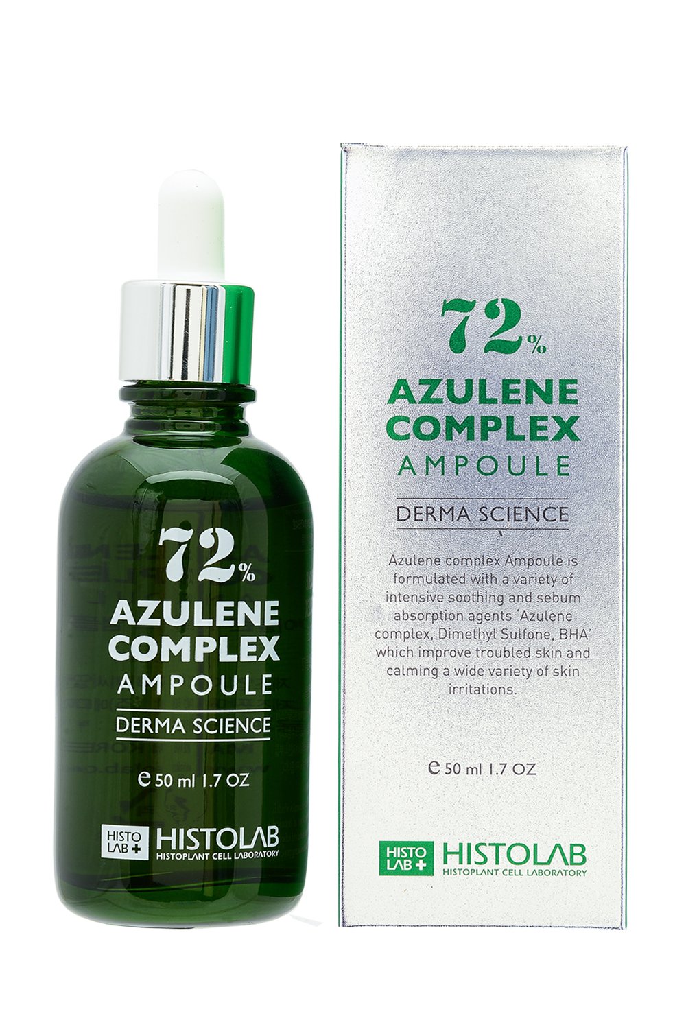 HISTOLAB 72% Azulene Complex serum bottle helps soothe sensitive skin