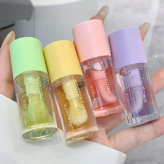 HJXUQIME fruit flavoured plumping lip oil delivers a radiant, non-sticky shine.