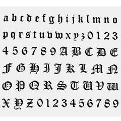 HJZHII Gothic number sticker close-up in deep black