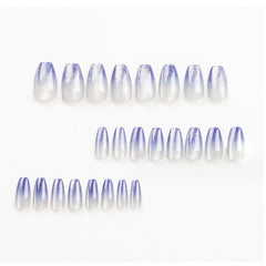 Hkanlre blue gradient bling coffin nails with glow for events