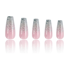 Hkanlre coffin nails gradient sequin close-up for party-ready style