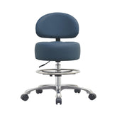 HNKastela adjustable rolling stool with back support for salon comfort