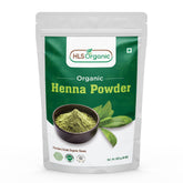 HLS ORGANIC henna powder packaging shows certified organic quality for hair coloring