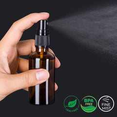 hmaimas amber glass bottle with black spray cap for precise mist