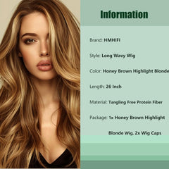 HMHIFI brown and blonde ombre wig with lace part enhances a natural-looking hairline and styling options.