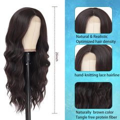 HMHIFI lace-part detail on brown wig for a seamless hairline.