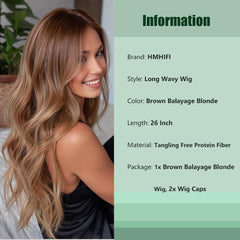 HMHIFI long brown balayage wig middle part for a seamless look