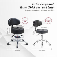 HNKastela stool backrest close-up highlights comfortable lumbar support during long sessions.