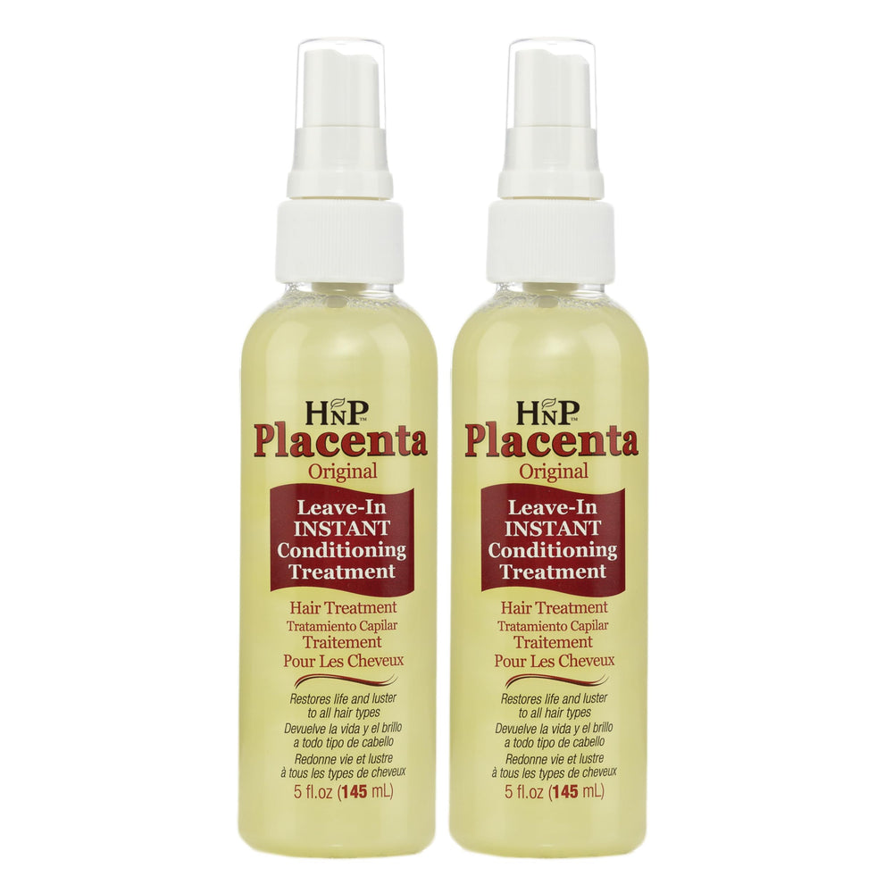 HNP Placenta Original Leave-In bottle with pump offers quick hydration and detangling prep.