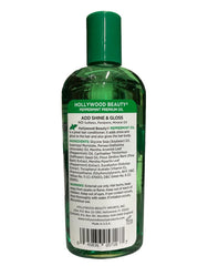 Hollywood Beauty Peppermint Hair Oil cap close-up for refreshing tingle and easy dispensing.