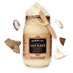 Holy City Skin Products exfoliating scrub bottle for hydrated, radiant skin.
