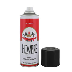 HOMBRE Red Deodorant spray in action for quick drying non sticky feel