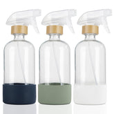 HOMBYS bamboo pump head on spray bottle for eco-friendly, smooth dispensing.