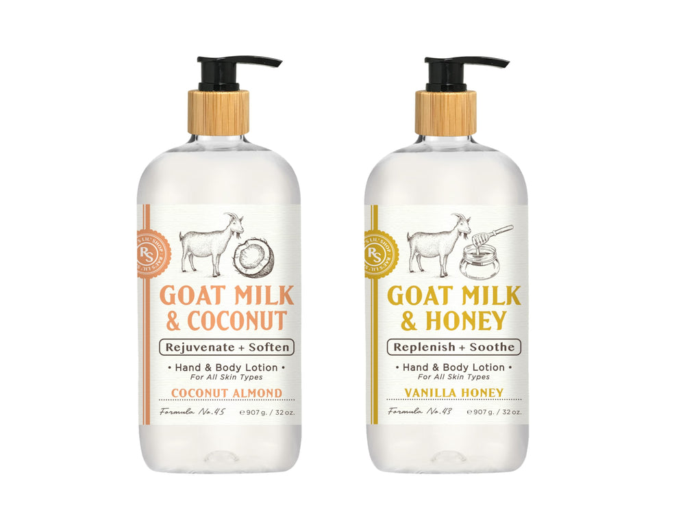 Raes Lil Shop goats milk hand lotion in coconut almond aroma for daily hydration