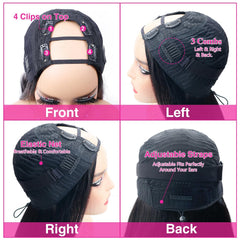 Homgoss U Part Wig with drawstring design offers snug fit and easy removal.