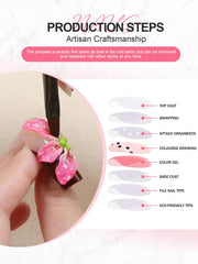 Homsera blue full-cover acrylic nails on fingertips promise a durable at-home manicure