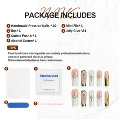Homsera blue reusable press-on nails ideal for quick, mess-free upgrades