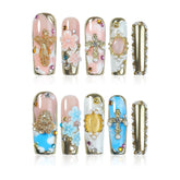 Homsera Opulent handmade press-on nails close-up for a unique elegant look suitable for events