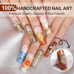 Homsera press-on nails glossy finish close up for vibrant shine