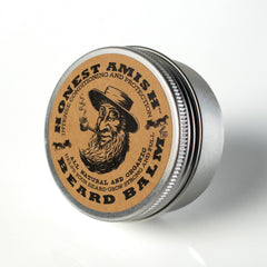 Honest Amish Beard Balm application hand demonstrates easy conditioning.